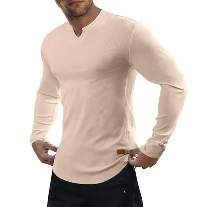 Men's Plain Casual Muscle Shirts for Men Slim Fitted