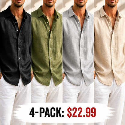 Special Offer: Men's Breeze Pure Linen Long Sleeve Shirt