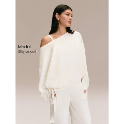 🔥 Special Offer | Women's Modal One-Shoulder Set