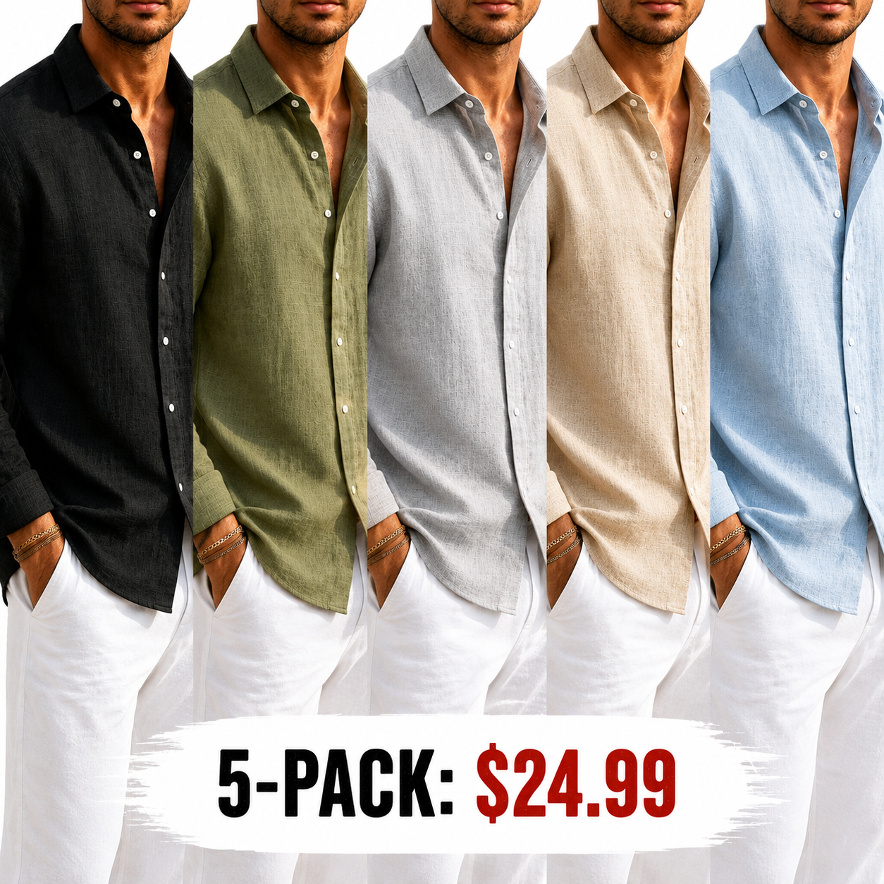 Special Offer: Men's Breeze Pure Linen Long Sleeve Shirt