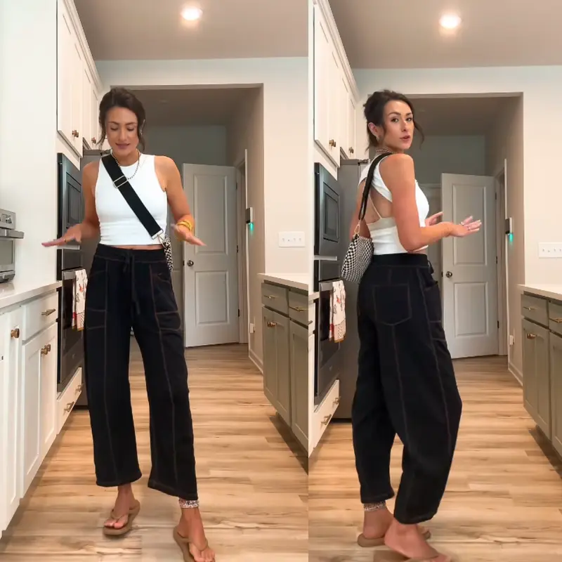 Womens Baggy Wide Leg Pants