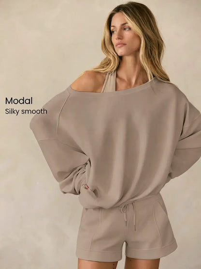 🔥 Special Offer | Women's Modal One-Shoulder Set