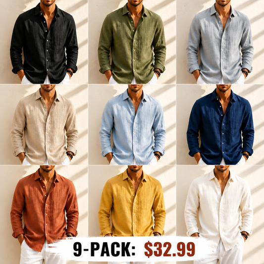 Special Offer: Men's Breeze Pure Linen Long Sleeve Shirt