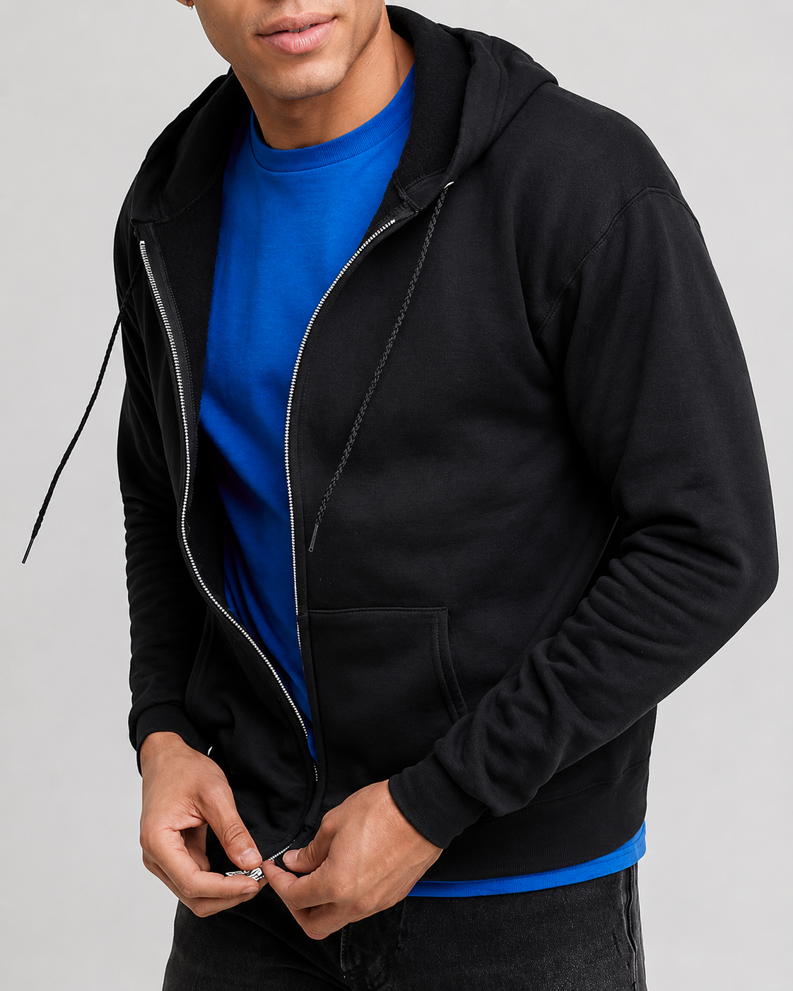 🔥 Men’s Fleece Zip-Up Hoodie — Clearance Sale