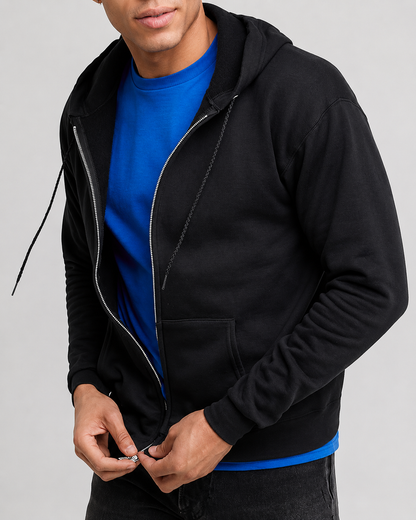 🔥 Men’s Fleece Zip-Up Hoodie — Clearance Sale