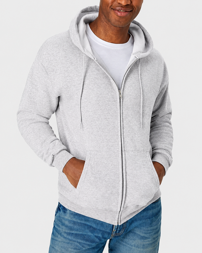 🔥 Men’s Fleece Zip-Up Hoodie — Clearance Sale