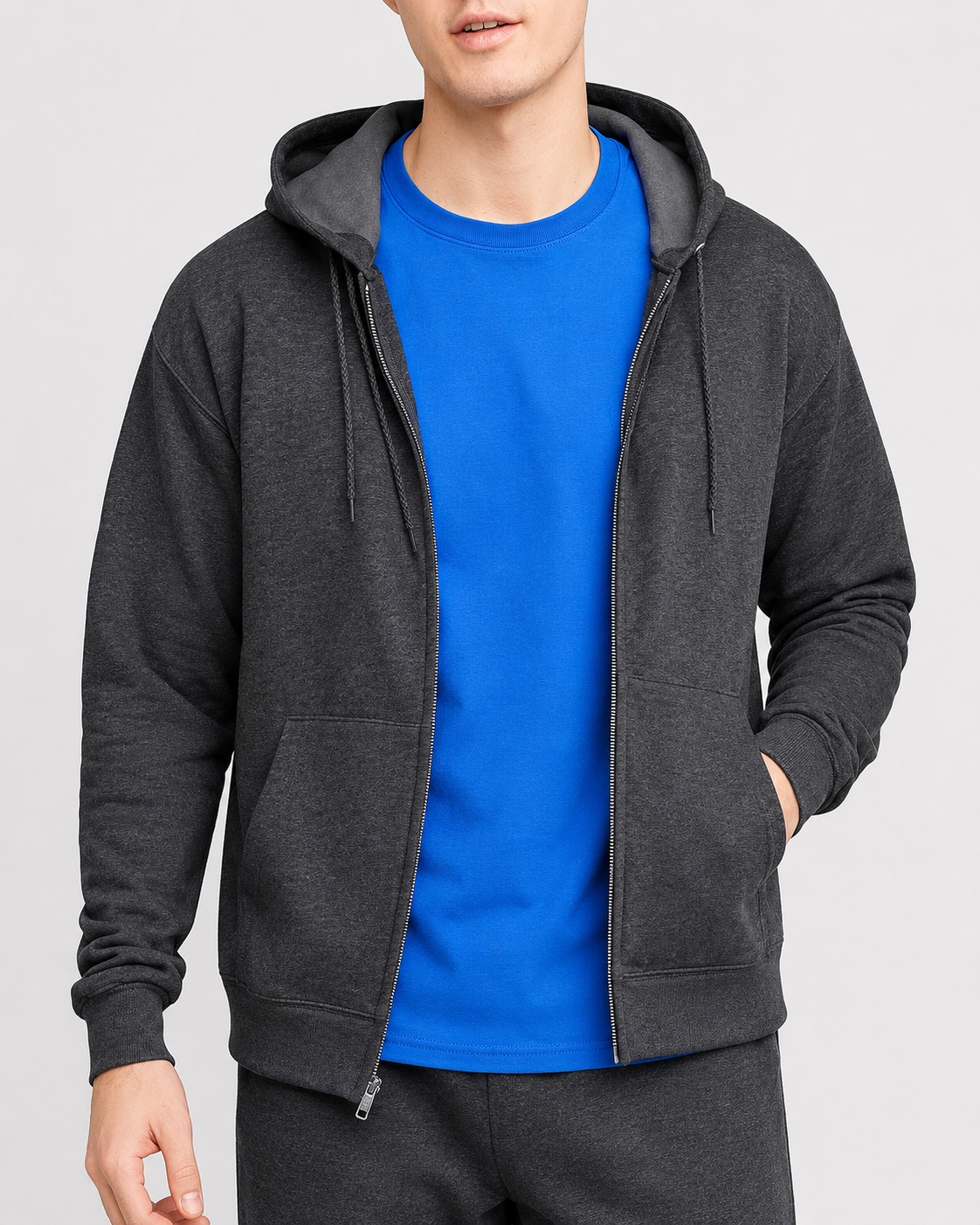 🔥 Men’s Fleece Zip-Up Hoodie — Clearance Sale