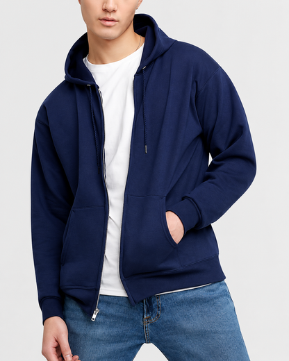 🔥 Men’s Fleece Zip-Up Hoodie — Clearance Sale