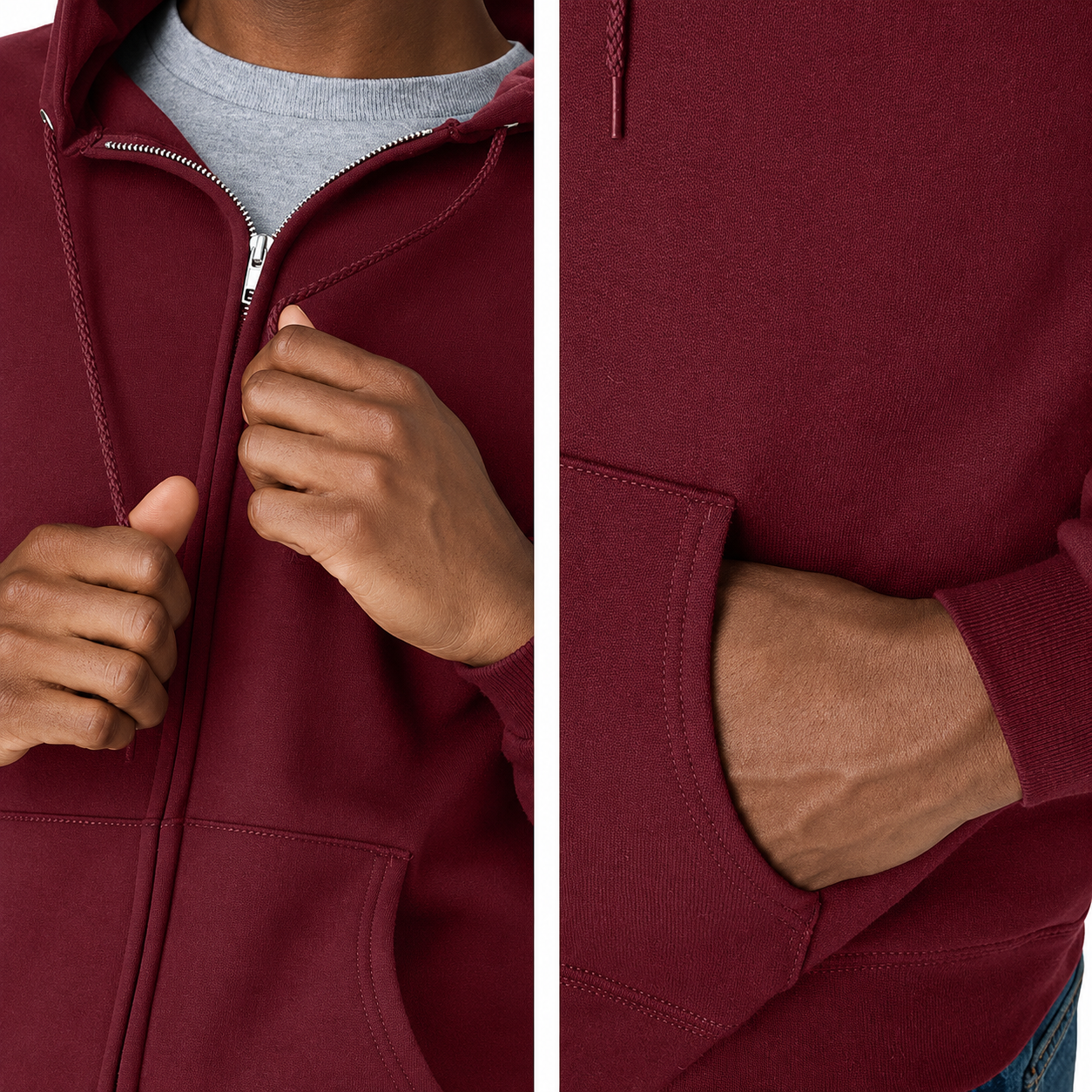 🔥 Men’s Fleece Zip-Up Hoodie — Clearance Sale