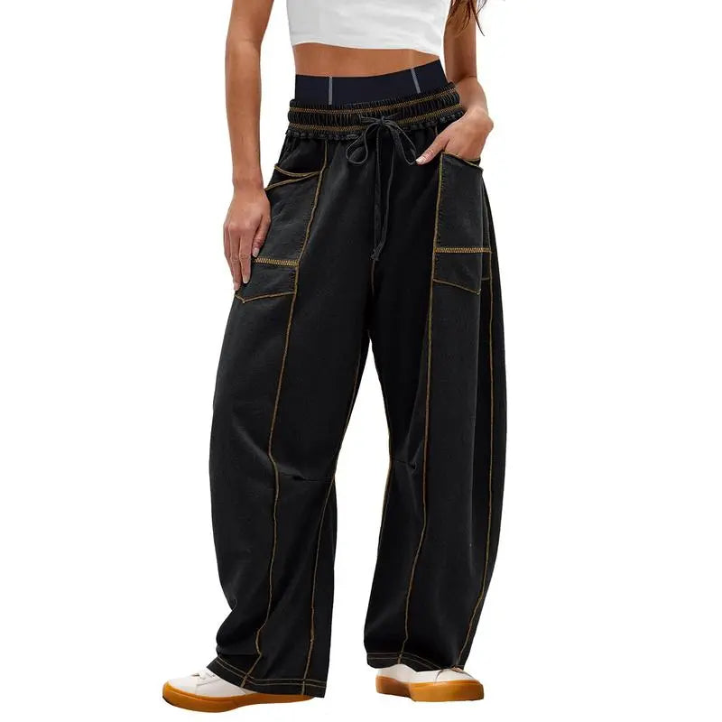 Womens Baggy Wide Leg Pants