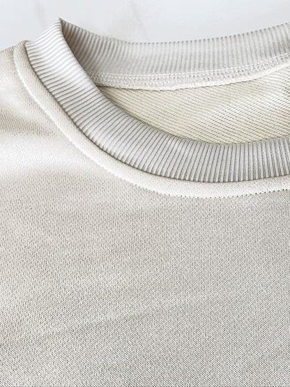Women's Drop Shoulder Split Hem Sweatshirt & Pants Set